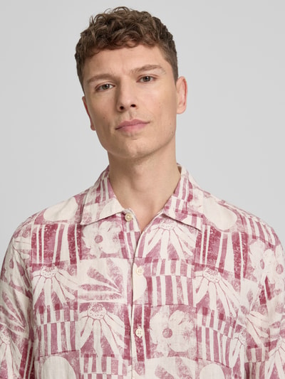 Marc O'Polo Relaxed Fit Freizeithemd aus reinem Leinen Hellrot 3