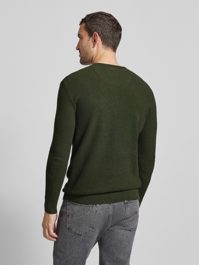 Tom Tailor Regular Fit Strickpullover aus atmungsaktiver und weicher Baumwolle Oliv 5