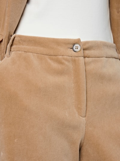Marc Cain Wide Leg Anzughose aus Baumwoll-Mix Modell 'WUKARI' Camel 3
