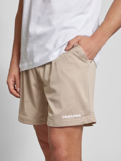 PEGADOR Shorts mit elastischem Bund Taupe 3