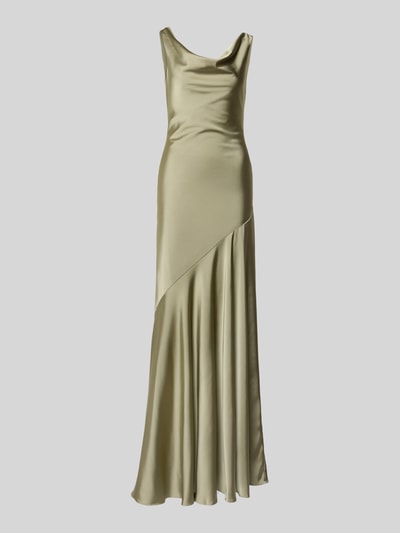 Mascara Abendkleid mit Wasserfall-Ausschnitt und breiten Trägern Oliv 2
