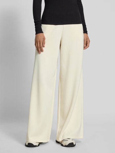 Guess Activewear Wide Leg Stoffhose mit Label-Applikation Modell 'OLYMPE' Offwhite 4