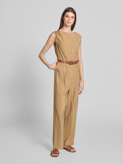 Zero Jumpsuit mit Taillengürtel Beige 1