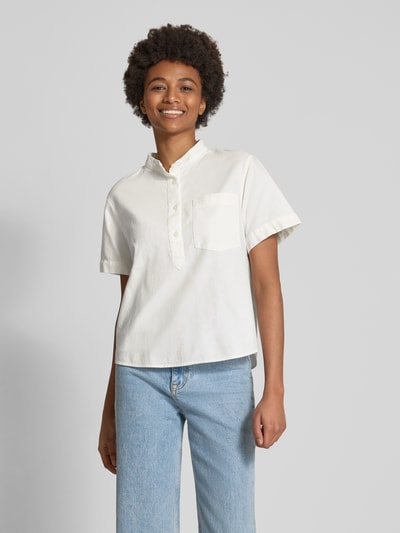 Marc O'Polo Denim Regular fit overhemdblouse met opstaande kraag Wit - 4