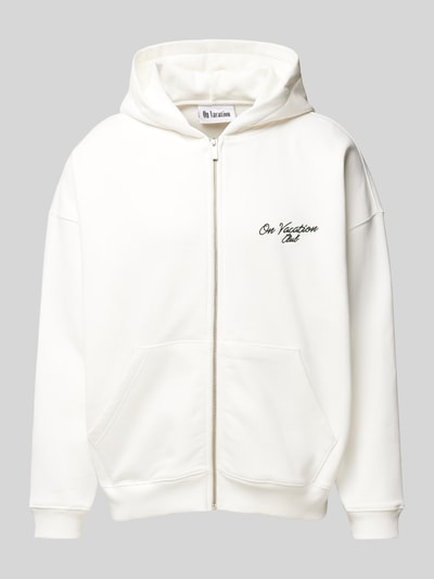 On Vacation Sweatjacke mit Label-Stitching Offwhite 1