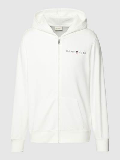 Gant Sweatjack met labelprint Offwhite - 2