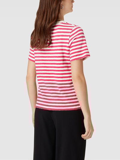 Marc O'Polo Denim T-Shirt mit Streifenmuster Fuchsia 5