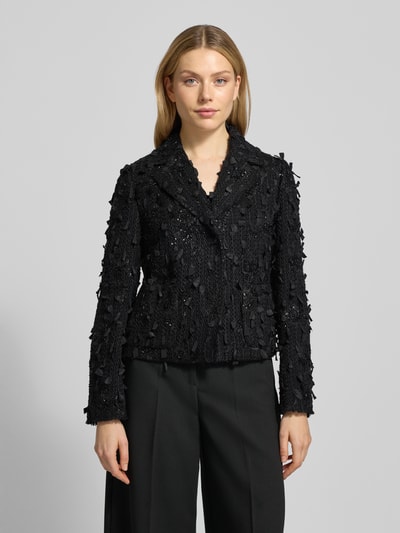 Luisa Cerano Regular fit Blazer met Structuurpatroon en Pailletten Zwart - 4