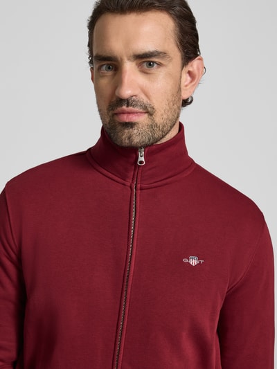 Gant Sweatjacke mit Label-Stitching Bordeaux 3