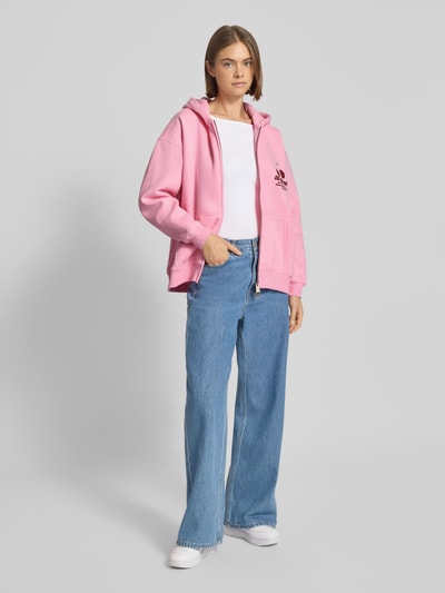 ANOTHER COTTON LAB Oversized Sweatjacke mit Zweiwege-Reißverschluss Rosa 1