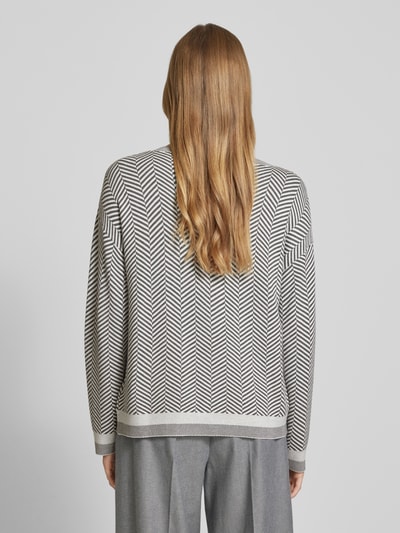 Tom Tailor Oversized Strickpullover mit U-Boot-Ausschnitt Anthrazit 5