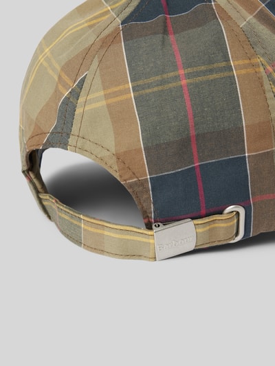 Barbour Basecap mit Label-Stitching Modell 'Tartan' Oliv 3