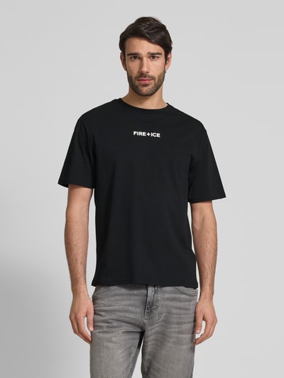 FIRE + ICE Poloshirt mit Label-Print Modell 'MICK' Black 4