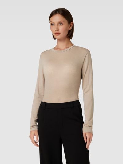 windsor. Longsleeve mit geripptem Rundhalsausschnitt Beige 4