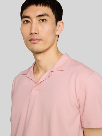 Tom Tailor Regular Fit Poloshirt aus Baumwoll-Mix mit Resortkragen Pink 3