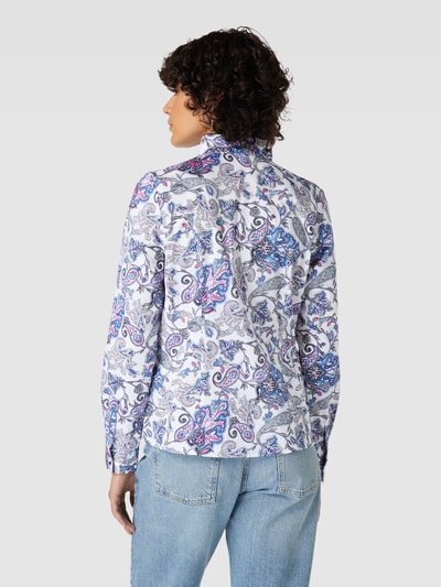 Christian Berg Woman Bluse mit Paisley-Muster und Stehkragen Weiss 5