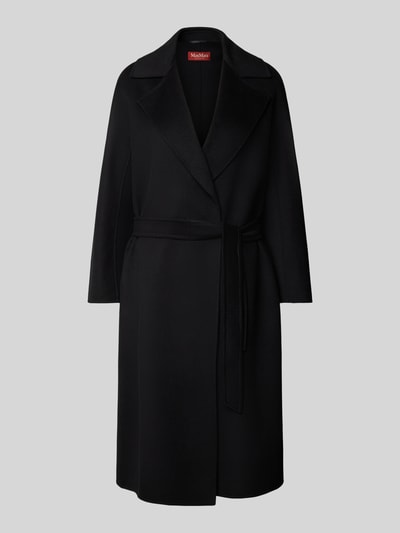 Max Mara Studio Wollmantel mit Reverskragen und Kaschmir-Anteil Modell 'CLES' Black 2