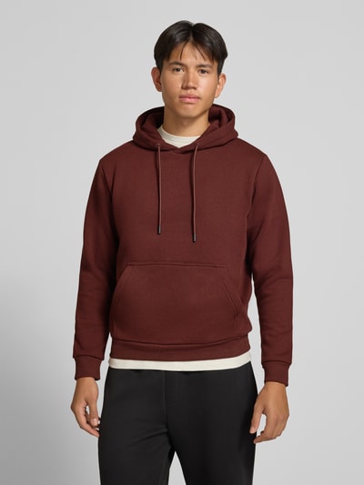 JACK & JONES hoodie met kangoeroezak model 'BRADLEY' Roestrood - 4