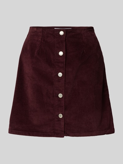 Vero Moda Körpernaher Mini-Rock aus Cord Modell 'ETTA' Bordeaux 2