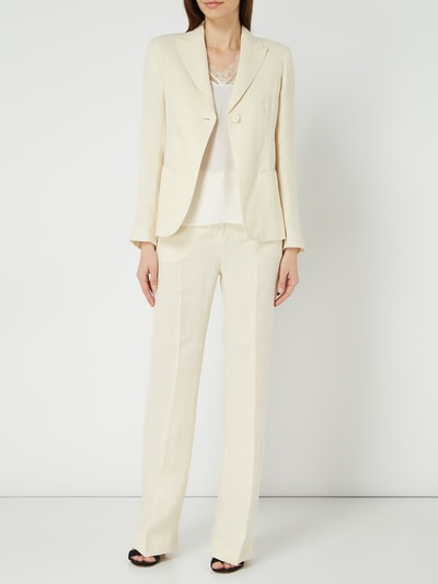 Weekend Max Mara Leinenhose mit Webstruktur Sand 1