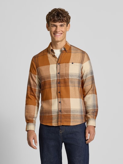 Blend Regular Fit Freizeithemd mit Button-Down-Kragen Modell 'Dac' Cognac 4