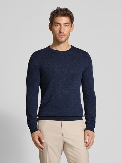 MCNEAL Gebreide pullover van wolmix met kasjmier Marineblauw gemêleerd - 4