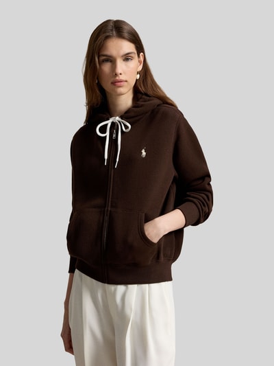 Polo Ralph Lauren Regular Fit Sweatjacke aus Baumwoll-Mix mit Kapuze Dunkelbraun 5