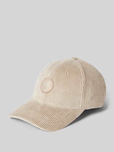 Knowledge Cotton Apparel Basecap mit Label-Detail Modell 'Wales' Sand 1