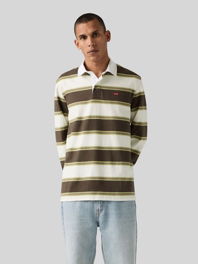 Levi's® Relaxed Fit Poloshirt aus reiner Baumwolle Modell 'RUGBY BRANCO' Mittelbraun 4
