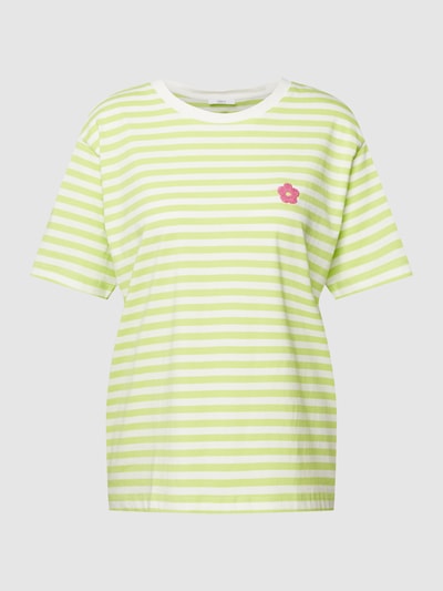 Jake*s Casual T-shirt met streepmotief Lichtgroen - 2