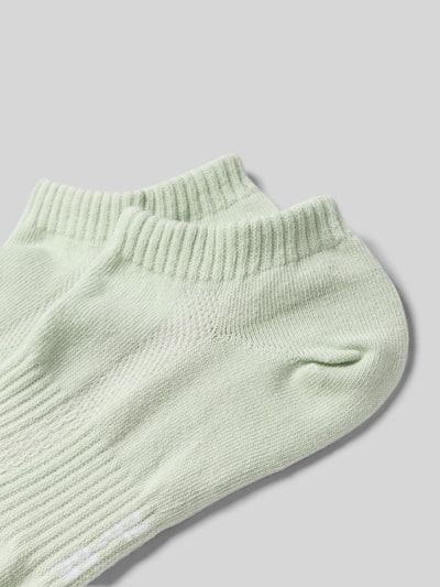 Produktfoto, Ankle Socks im 2er-Pack mit gerippten Bündchen von Snocks, hellgrüner Baumwoll-Mix mit Stretch-Anteil, strukturierte Oberfläche.