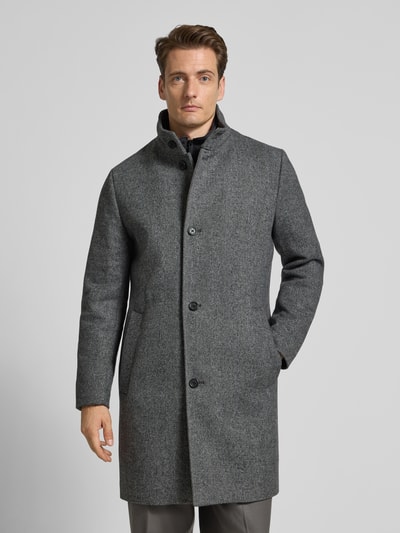 SELECTED HOMME Regular fit lange wollen jas met gewatteerde inzet, model 'RAINAR' Antraciet - 4