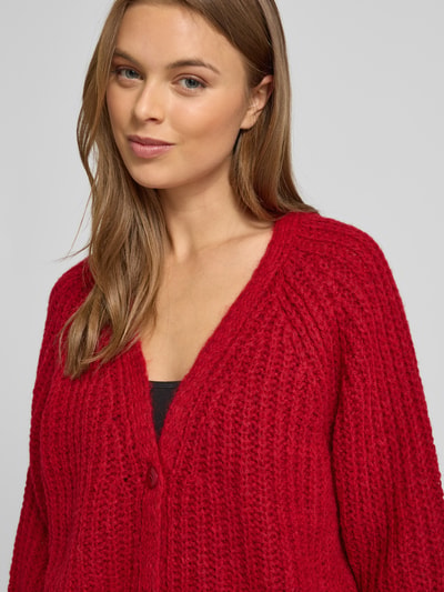 Smith and Soul Strickjacke mit V-Ausschnitt und Knopfleiste Rot Melange 3