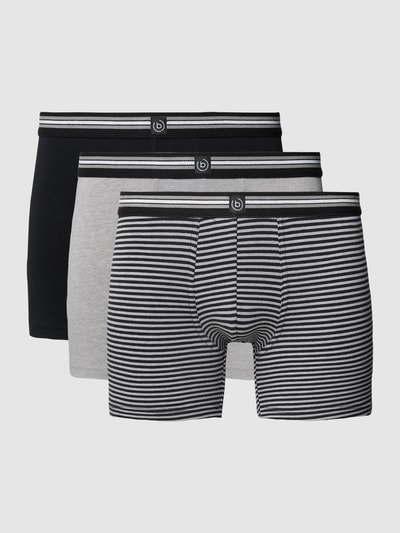bugatti Trunks in unifarbenem Design im 3er-Pack Mittelgrau Melange 1