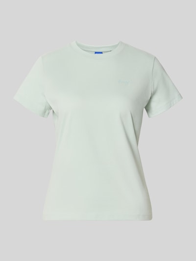 Productfoto, lichtgroen regular fit t-shirt van puur katoen model 'Damatee_B' van HUGO Dames t-shirt van HUGO Blue, effen met zachte textuur