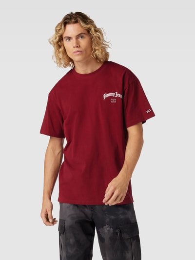 Tommy Jeans T-Shirt mit Label-Print Modell 'GRUNGE ARCH' Bordeaux 4