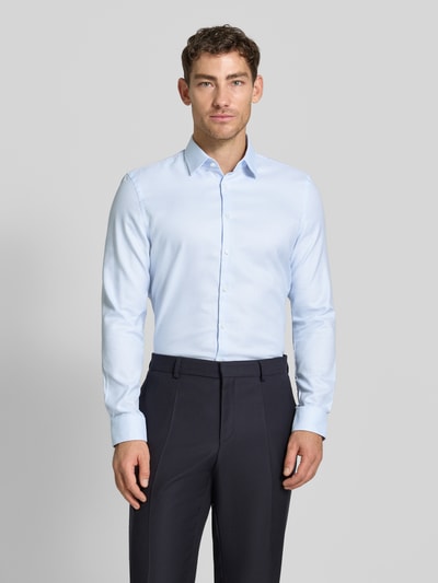 Jake*s Slim Fit Businesshemd aus Baumwolle mit Kentkragen Bleu 4
