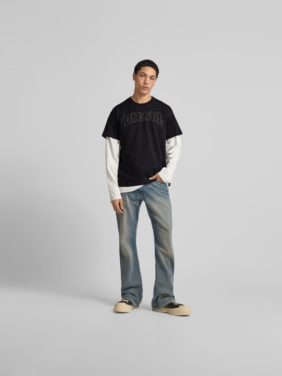 Diesel T-Shirt mit Label-Stitching Black 1