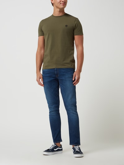 Timberland T-shirt o kroju slim fit z bawełny Oliwkowy 1