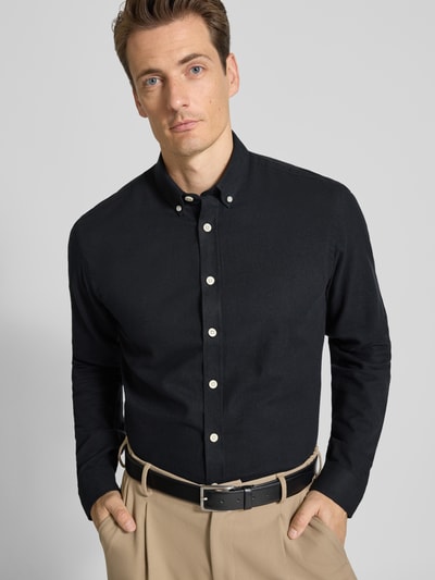 Lindbergh Freizeithemd mit Button-Down-Kragen Black 3