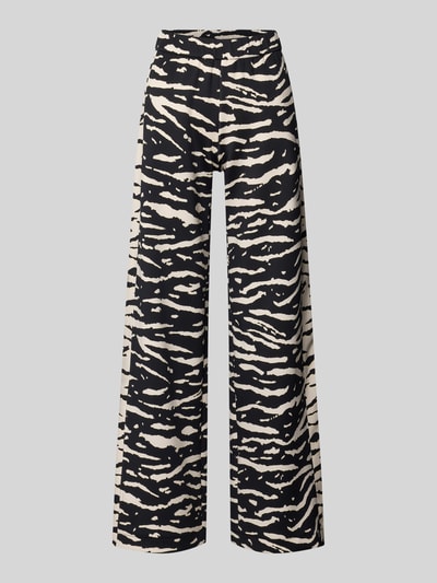 Marc Cain Spodnie materiałowe z szeroką nogawką i elastycznym pasem  1