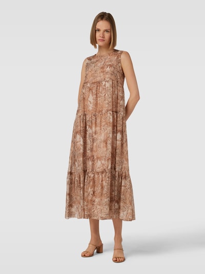 Max Mara Studio Midikleid im Stufen-Look Modell 'FOCE' Cognac 4