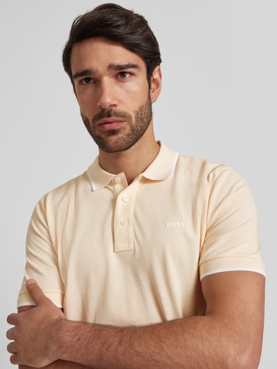 BOSS Regular Fit Poloshirt mit Label-Print Modell 'Parlay' Orange 3