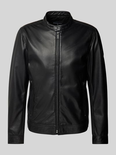 Strellson Slim Fit Lederjacke mit Reißverschlusstaschen Modell 'JACE' Black 2