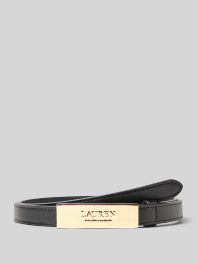 Lauren Ralph Lauren Skórzany pasek z klamrą na pin Czarny 1