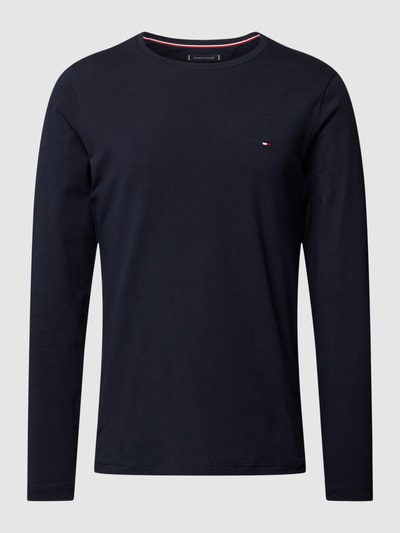 Tommy Hilfiger Slim Fit Longsleeve mit Label-Stitching Marine 2