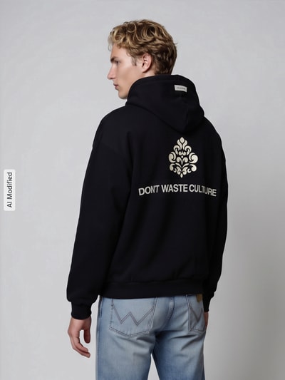 Don´t Waste Culture Oversized Hoodie aus Baumwoll-Mix Modell 'PURO' Black 5
