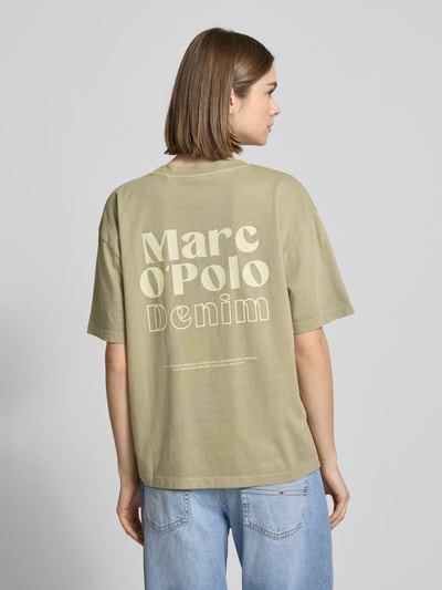 Marc O'Polo Denim T-shirt met labelprint Olijfgroen - 5