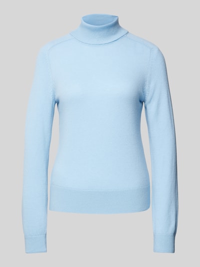 comma Rollkragenpullover mit gerippten Abschlüssen Bleu 2