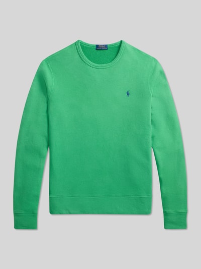 Produktfoto, Regular Fit Sweatshirt aus Baumwoll-Mix von Polo Ralph Lauren in Optik: Unifarben mit Logo-Stitching, Rundhals, Langarm, Gerippt, Sweat, Materialverarbeitung: Baumwoll-Mix